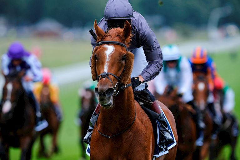 Serpentine out in front on his way to win the 2020 Investec Derby